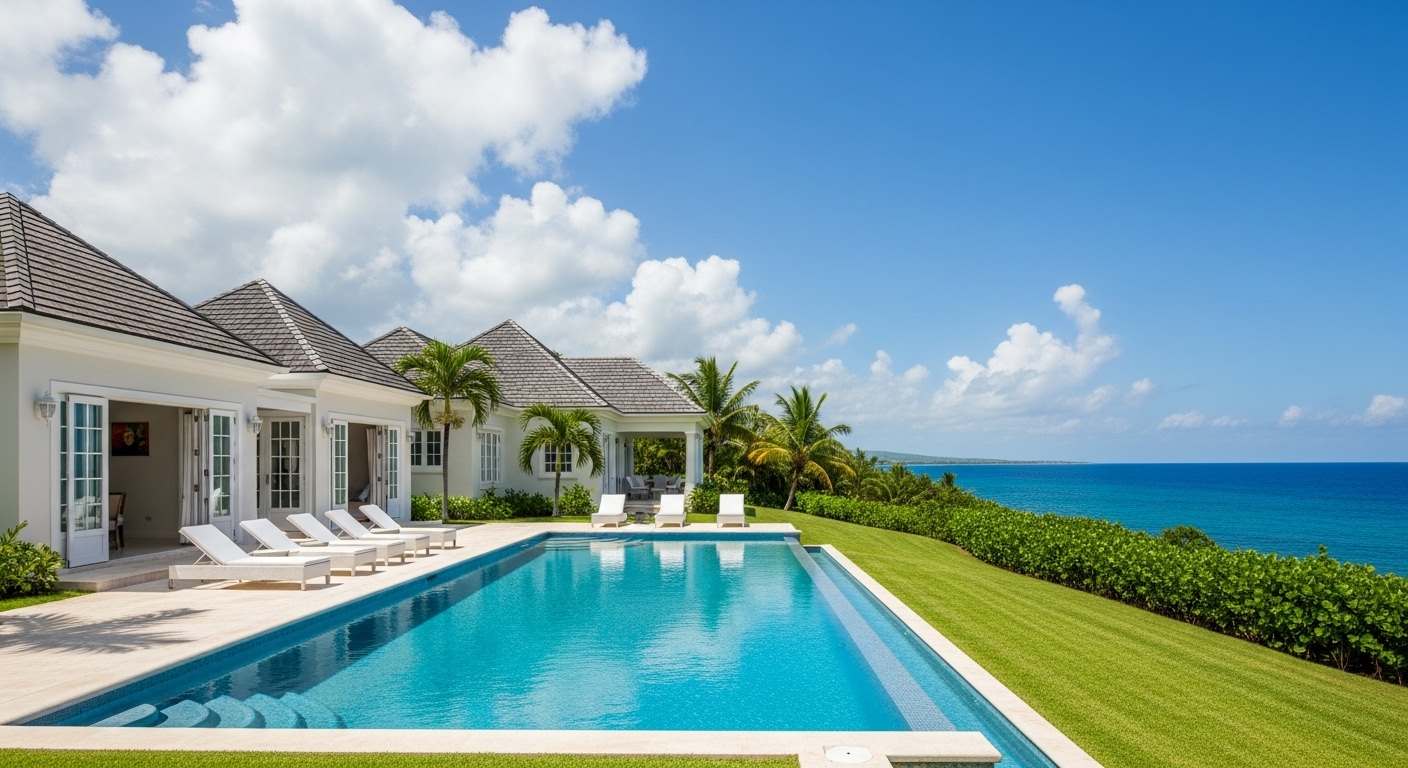 Luxury beachfront villa in Dominican Republic coastal property